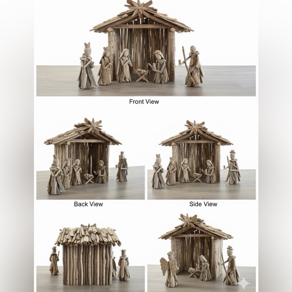Rustic Nativity Scene Set - Brown